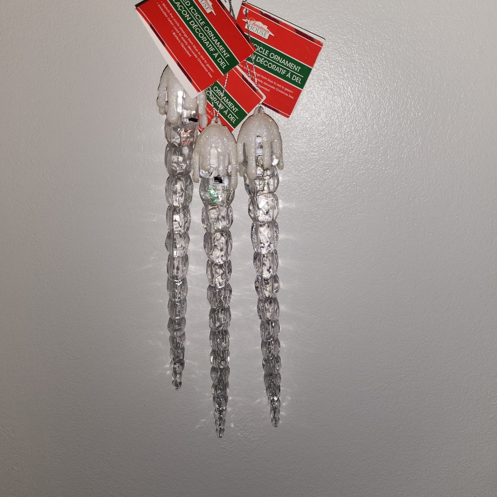 Clear Icicle Ornaments